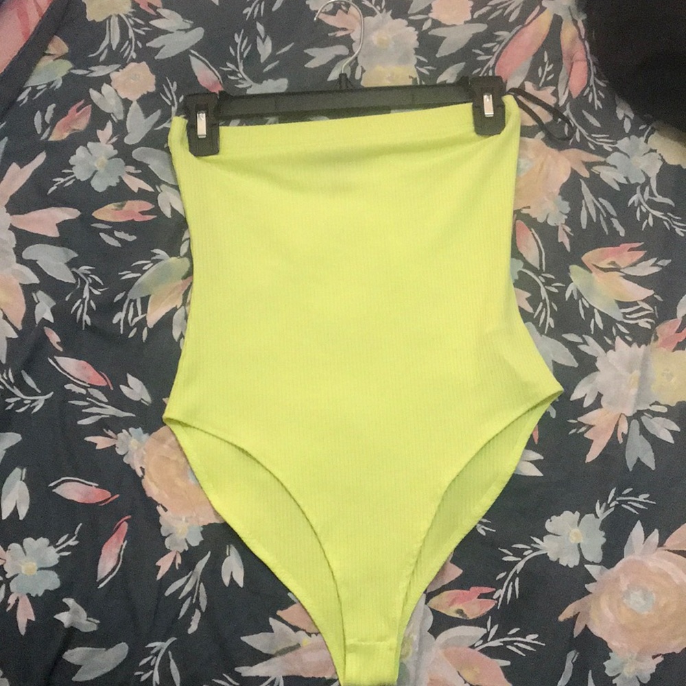 Lime yellow/green tube bodysuit